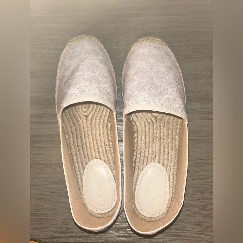 Authentic White & Cream Coach espadrilles shoes